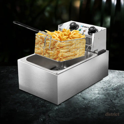 Devanti 10L Electric Commercial Deep Fryer Single Basket 2200W - Appliances > Kitchen Appliances > Deep Fryers