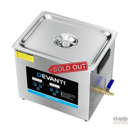Devanti 10L Ultrasonic Cleaner Heater Cleaning Machine Timer Industrial 240W - Appliances > Other Cleaning Appliances >
