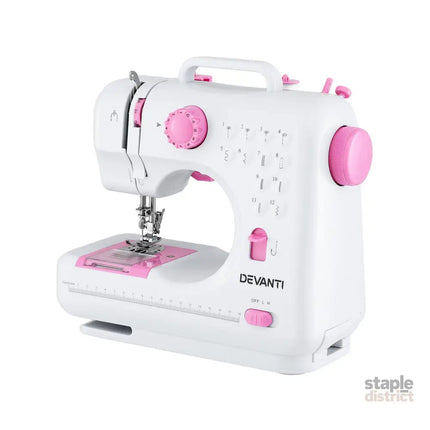 Devanti 12 Stitches Mini Sewing Machine for Beginners Portable Sewing Machine Kit with LED Lights - Home & Garden >
