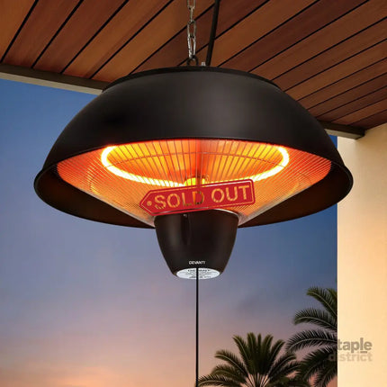 Devanti 1500W Electric Patio Infrared Heater Hanging Heaters Ceiling Mounted Remote - Appliances > Heaters > Patio