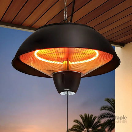 Devanti 1500W Electric Patio Infrared Heater Hanging Heaters Ceiling Mounted Remote - Appliances > Heaters > Patio