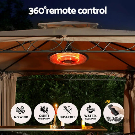 Devanti 1500W Hanging Electric Patio Heater - Appliances > Heaters > Patio Heaters