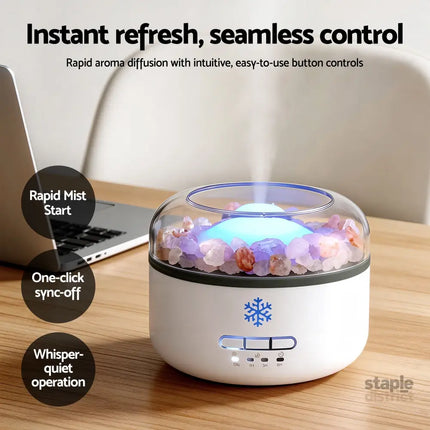 Devanti 150ml Salt Lamp Aroma Diffuser Ultrasonic Humidifier Purifier 7 LED Colors - Appliances > Aroma Diffusers &