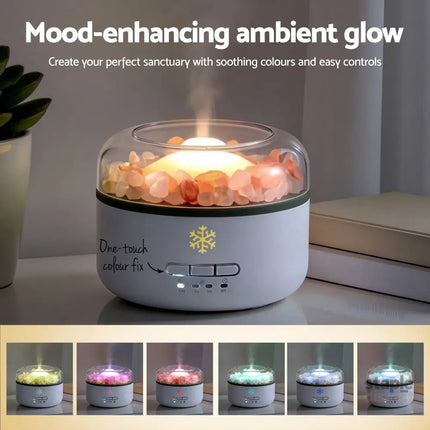 Devanti 150ml Salt Lamp Aroma Diffuser Ultrasonic Humidifier Purifier 7 LED Colors - Appliances > Aroma Diffusers &