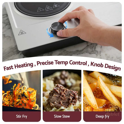 Devanti 2 Hobs Ceramic Cooktop Electric Hot Plate Infrared Knob Control 2400W - Appliances > Kitchen Appliances >