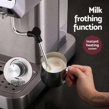 Devanti 20 Bar Coffee Machine Espresso Cafe Maker - Appliances > Kitchen Appliances > Coffee Machines & Accessories