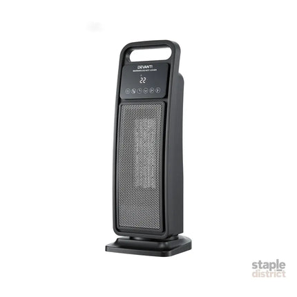 Devanti 2000W Ceramic Tower Heater Space Heaters Indoor Oscillating Black - Appliances > Heaters > Electric Heaters