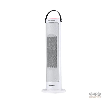 Devanti 2000W Ceramic Tower Heater Space Heaters Oscillating Indoor White - Appliances > Heaters > Electric Heaters