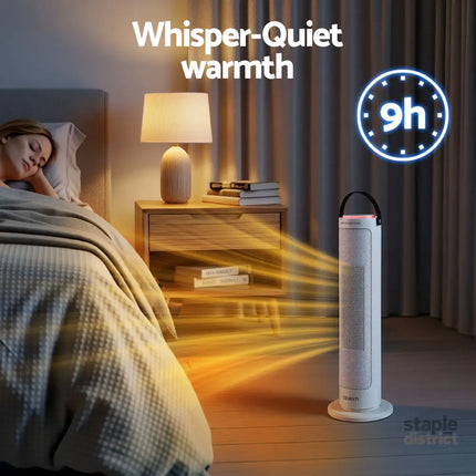 Devanti 2000W Ceramic Tower Heater Space Heaters Oscillating Indoor White - Appliances > Heaters > Electric Heaters