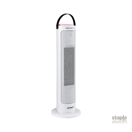 Devanti 2000W Ceramic Tower Heater Space Heaters Oscillating Indoor White - Appliances > Heaters > Electric Heaters