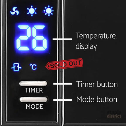 Devanti 2000W Wall Mounted Panel Heater - Black - Appliances > Heaters > Electric Heaters