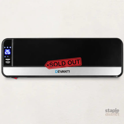Devanti 2000W Wall Mounted Panel Heater - Black - Appliances > Heaters > Electric Heaters