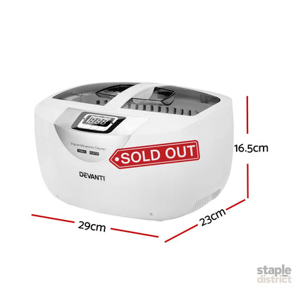 Devanti 2500ml Ultrasonic Cleaner Heater Jewellery Glasses Cleaning Machine 70W - Appliances > Other Cleaning