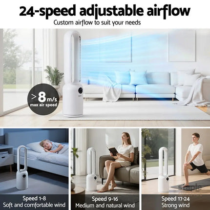 Devanti 2in1 Bladeless Fan Air Purification W/ Remote 88cm - Appliances > Fans > Portable Fans
