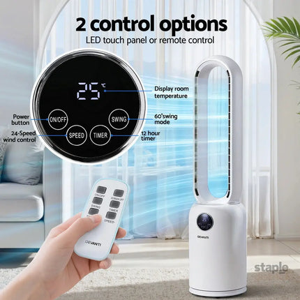 Devanti 2in1 Bladeless Fan Air Purification W/ Remote 88cm - Appliances > Fans > Portable Fans