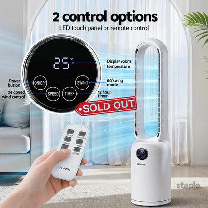 Devanti 2in1 Bladeless Fan Air Purification W/ Remote 88cm - Appliances > Fans > Portable Fans