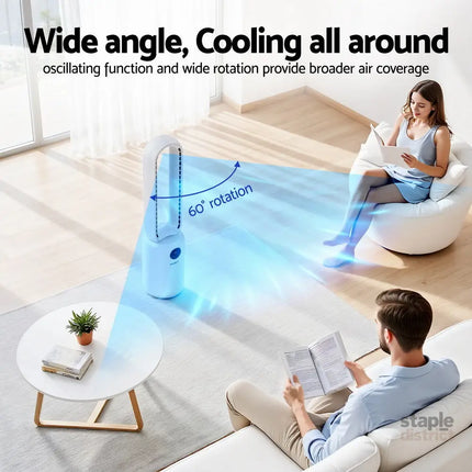 Devanti 2in1 Bladeless Fan Air Purification W/ Remote 88cm - Appliances > Fans > Portable Fans
