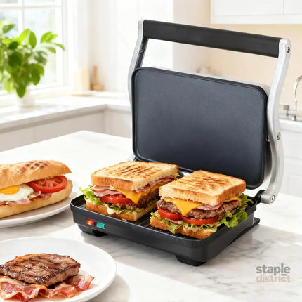 Devanti 3 in 1 Sandwich Maker Steak Press Grill 1000W - Appliances > Kitchen Appliances > Toasters & Grills