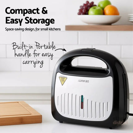 Devanti 3-in-1 Sandwich Press Waffle Maker Panini Press Grill 850W - Appliances > Kitchen Appliances > Toasters & Grills