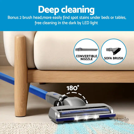 Devanti 300W Stick Vacuum Cleaner Cordless Self-Standing - Appliances > Vacuum Cleaners > Vacuums