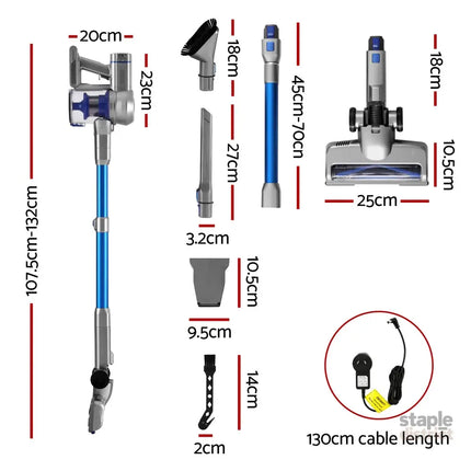 Devanti 300W Stick Vacuum Cleaner Cordless Self-Standing - Appliances > Vacuum Cleaners > Vacuums
