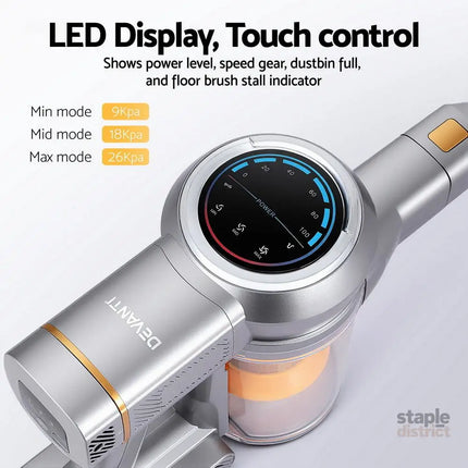 Devanti 300W Stick Vacuum Cleaner Cordless Self-Standing Golden - Appliances > Vacuum Cleaners > Vacuum Cleaner