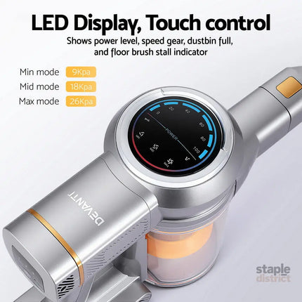 Devanti 300W Stick Vacuum Cleaner Cordless Self-Standing Golden - Appliances > Vacuum Cleaners > Vacuum Cleaner