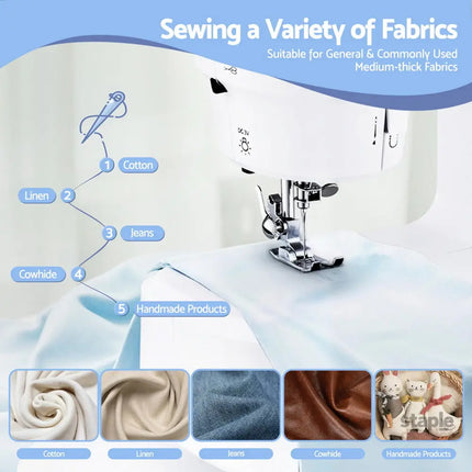 Devanti 39 Stitches Mini Sewing Machine Portable Sewing Machine Kit - Home & Garden > Hobbies > Arts & Crafts