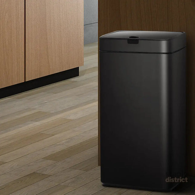 Devanti 45L Motion Sensor Bin Rubbish Automatic Black - Home & Garden > Kitchen Bins > Automatic Bins