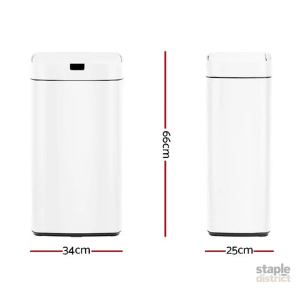 Devanti 45L Motion Sensor Bin Rubbish Automatic White - Home & Garden > Kitchen Bins > Automatic Bins