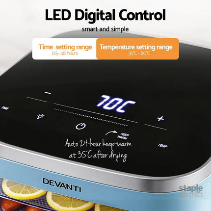 Devanti 5 Trays Food Dehydrator Mini Fruit Dryer 500W - Appliances > Kitchen Appliances > Food Dehydrators