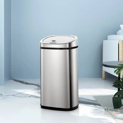 Devanti 50L Motion Sensor Bin Rubbish Automatic Silver - Home & Garden > Kitchen Bins > Automatic Bins