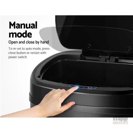 Devanti 58L Motion Sensor Bin Rubbish Automatic Black - Home & Garden > Kitchen Bins > Automatic Bins