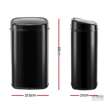 Devanti 58L Motion Sensor Bin Rubbish Automatic Black - Home & Garden > Kitchen Bins > Automatic Bins