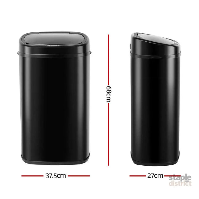 Devanti 58L Motion Sensor Bin Rubbish Automatic Black - Home & Garden > Kitchen Bins > Automatic Bins