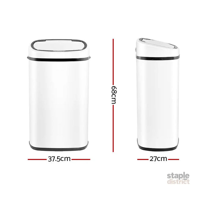Devanti 58L Motion Sensor Bin Rubbish Automatic White - Home & Garden > Kitchen Bins > Automatic Bins