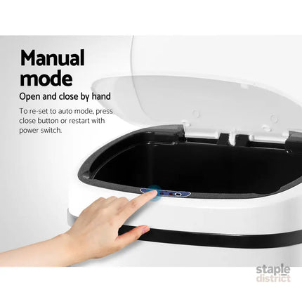 Devanti 58L Motion Sensor Bin Rubbish Automatic White - Home & Garden > Kitchen Bins > Automatic Bins