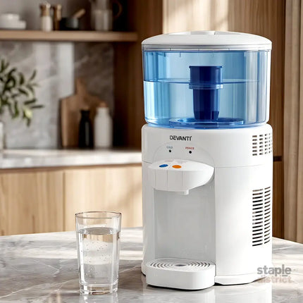 Devanti 5L Bench Top Water Cooler Dispenser with Filter 2 Taps Countertop Water Purifier - Appliances > Kitchen