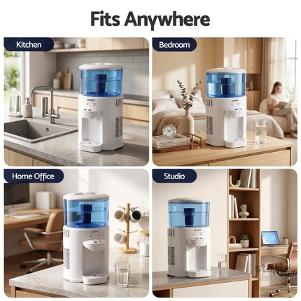 Devanti 5L Bench Top Water Cooler Dispenser with Filter 2 Taps Countertop Water Purifier - Appliances > Kitchen
