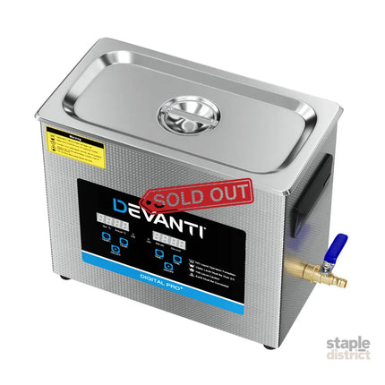 Devanti 6.5L Ultrasonic Cleaner Heater Cleaning Machine Timer Industrial 180W - Appliances > Other Cleaning Appliances