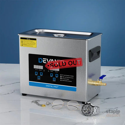 Devanti 6.5L Ultrasonic Cleaner Heater Cleaning Machine Timer Industrial 180W - Appliances > Other Cleaning Appliances