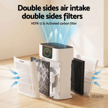 Devanti Air Purifier Filter Replacement H12 HEPA 2 Pack Dual Intake - Appliances > Aroma Diffusers & Humidifiers >