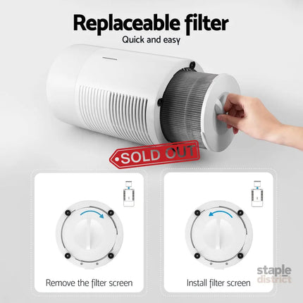 Devanti Air Purifier HEPA Filter Home Purifiers Dust Sensor PM2.5 Remover - Appliances > Aroma Diffusers & Humidifiers