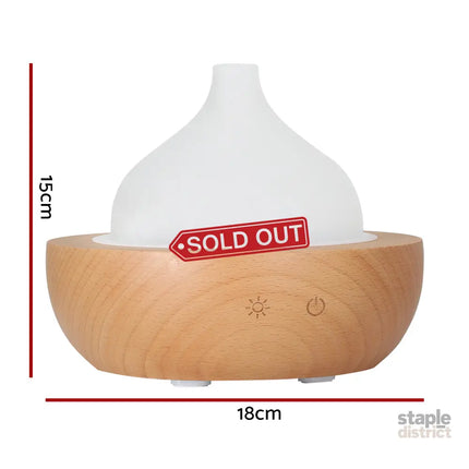 Devanti Aroma Aromatherapy Diffuser LED Oil Ultrasonic Air Humidifier Glass Wood - Appliances > Aroma Diffusers &