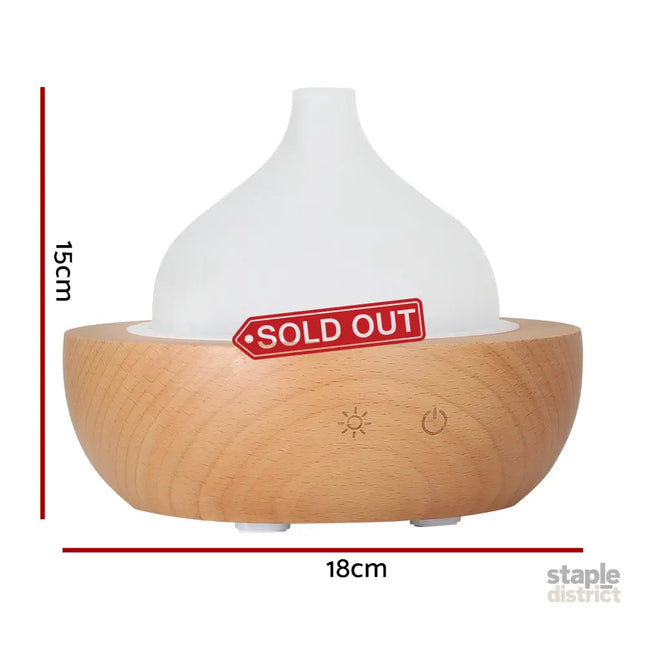 Devanti Aroma Aromatherapy Diffuser LED Oil Ultrasonic Air Humidifier Glass Wood - Appliances > Aroma Diffusers &