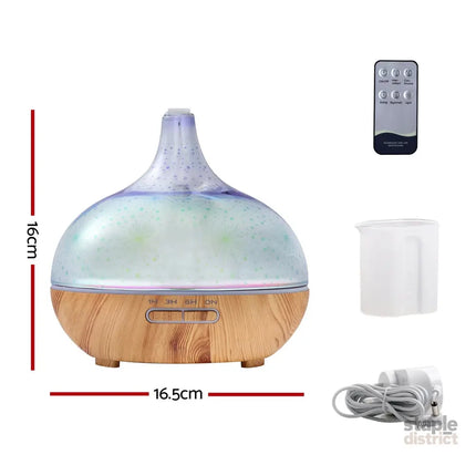 Devanti Aroma Diffuser Aromatherapy 3D Glass 400ml - Appliances > Aroma Diffusers & Humidifiers > Aroma Diffusers