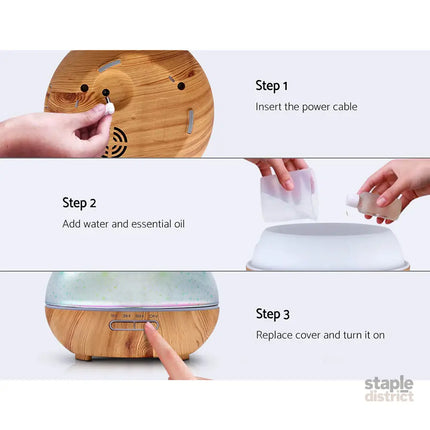 Devanti Aroma Diffuser Aromatherapy 3D Glass 400ml - Appliances > Aroma Diffusers & Humidifiers > Aroma Diffusers