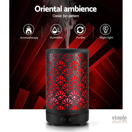 Devanti Aroma Diffuser Aromatherapy Black 100ml - Appliances > Aroma Diffusers & Humidifiers > Aroma Diffusers
