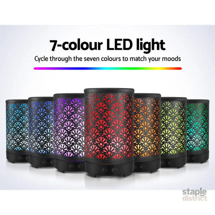 Devanti Aroma Diffuser Aromatherapy Black 100ml - Appliances > Aroma Diffusers & Humidifiers > Aroma Diffusers