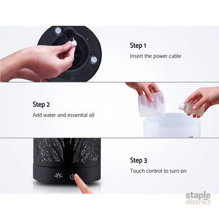 Devanti Aroma Diffuser Aromatherapy Black 160ml - Appliances > Aroma Diffusers & Humidifiers > Aroma Diffusers